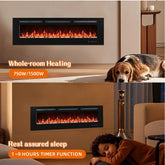 FLR Modern  Electric Fireplace, DIY Crystal Log Bed